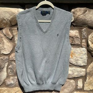 Polo Ralph Lauren Gray Sweater Vest Pima Cotton Size XL Preppy Casual